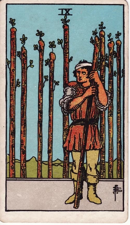 权杖9 9 of Wands 塔罗牌