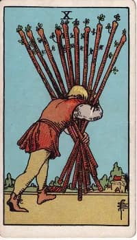权杖10 10 of Wands 塔罗牌
