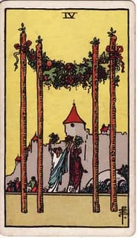 权杖4 4 of Wands 塔罗牌