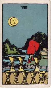 圣杯8 8 of Cups 塔罗牌