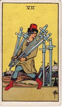 宝剑7 7 of Swords 塔罗牌