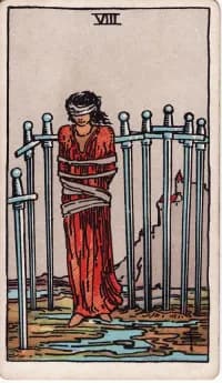 宝剑8 8 of Swords 塔罗牌