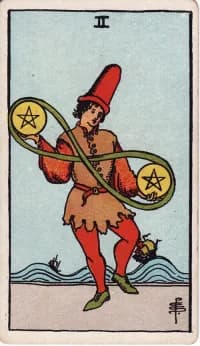 星币2 2 of Pentacles 塔罗牌